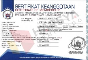 Harsya Certificate as member of APPUI